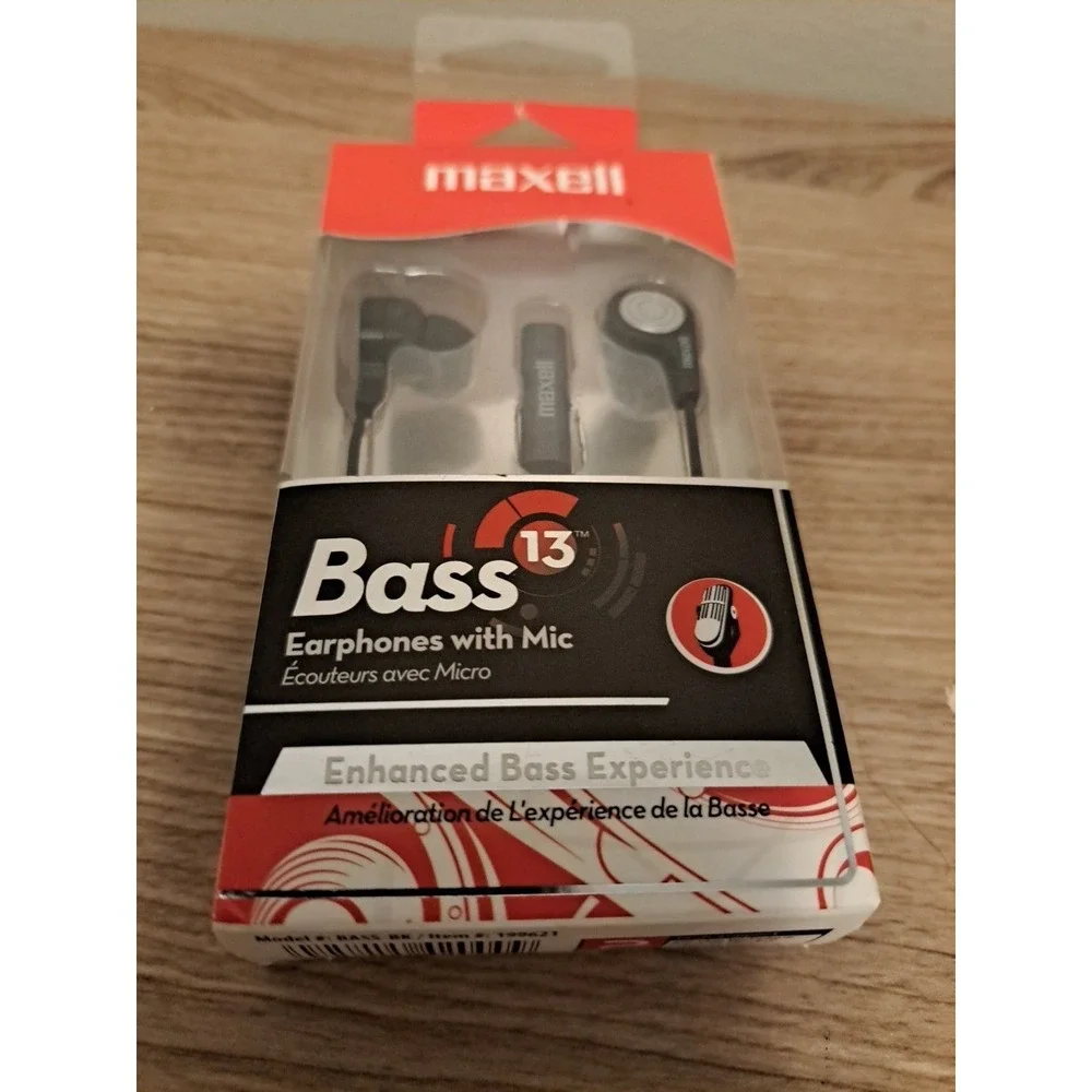 Maxell B-13 Bass Earbuds with Microphone Black 52